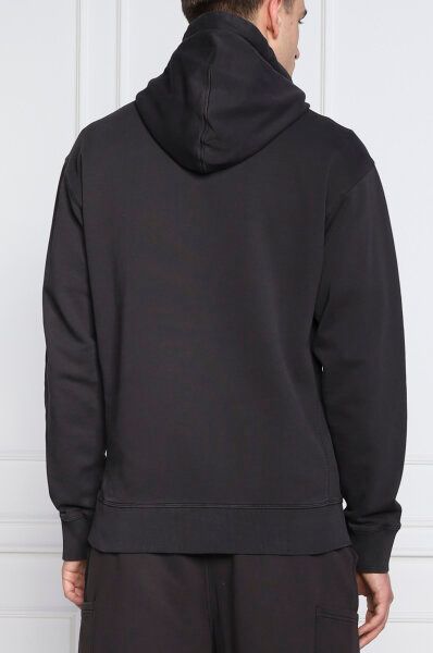 Hugo Boss Dunkelblaues Baumwoll-Kapuzenpullover mit Logodetails