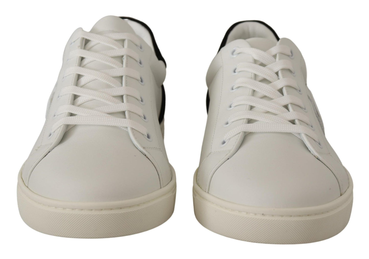 Dolce &amp; Gabbana White Suede Leather Low Tops Sneakers