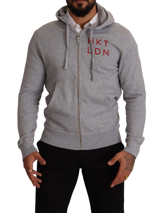 Hackett Grey Full Zip Hooded Cotton Sweatshirt Sweater