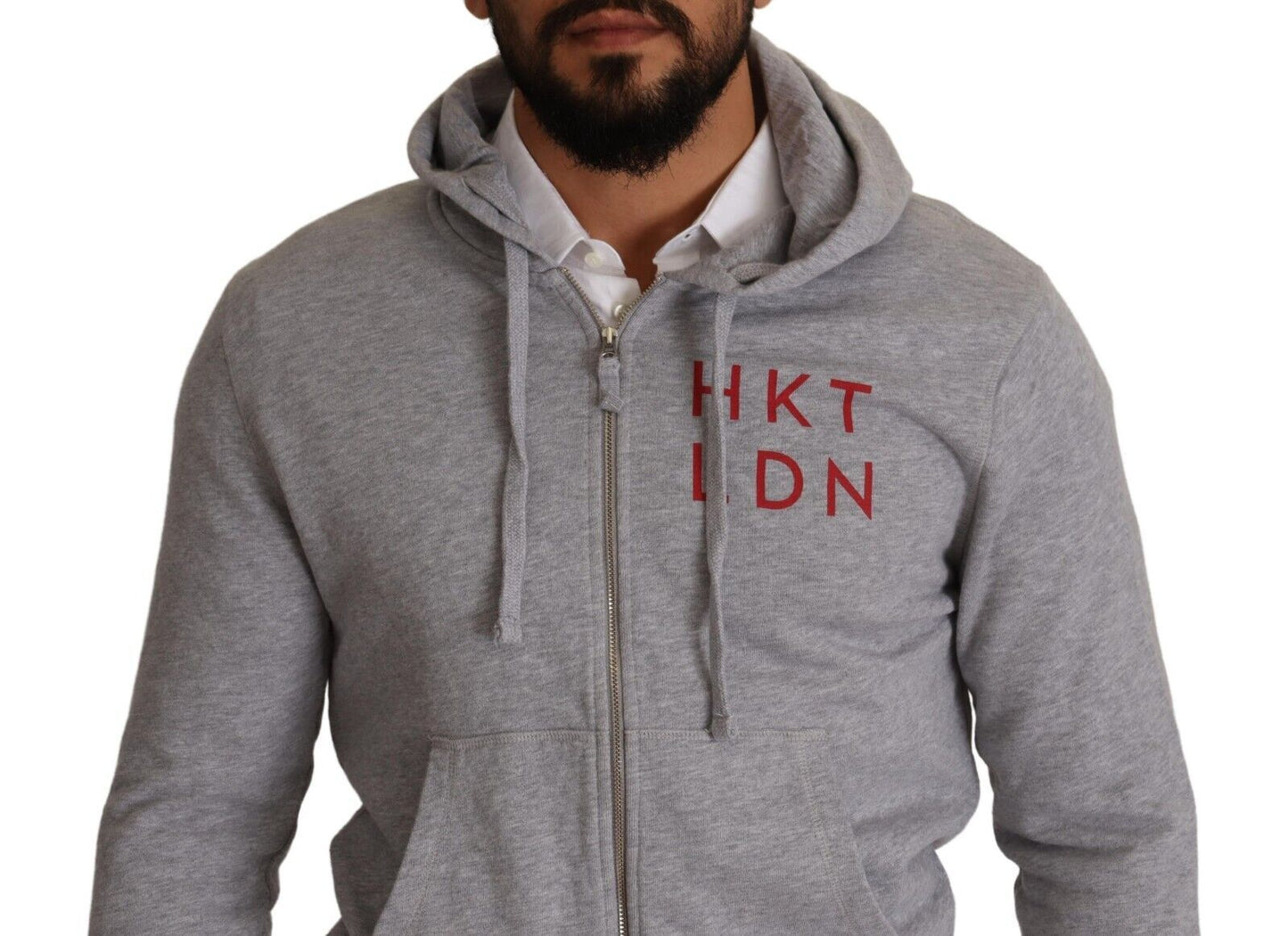 Hackett Grey Full Zip Hooded Cotton Sweatshirt Sweater