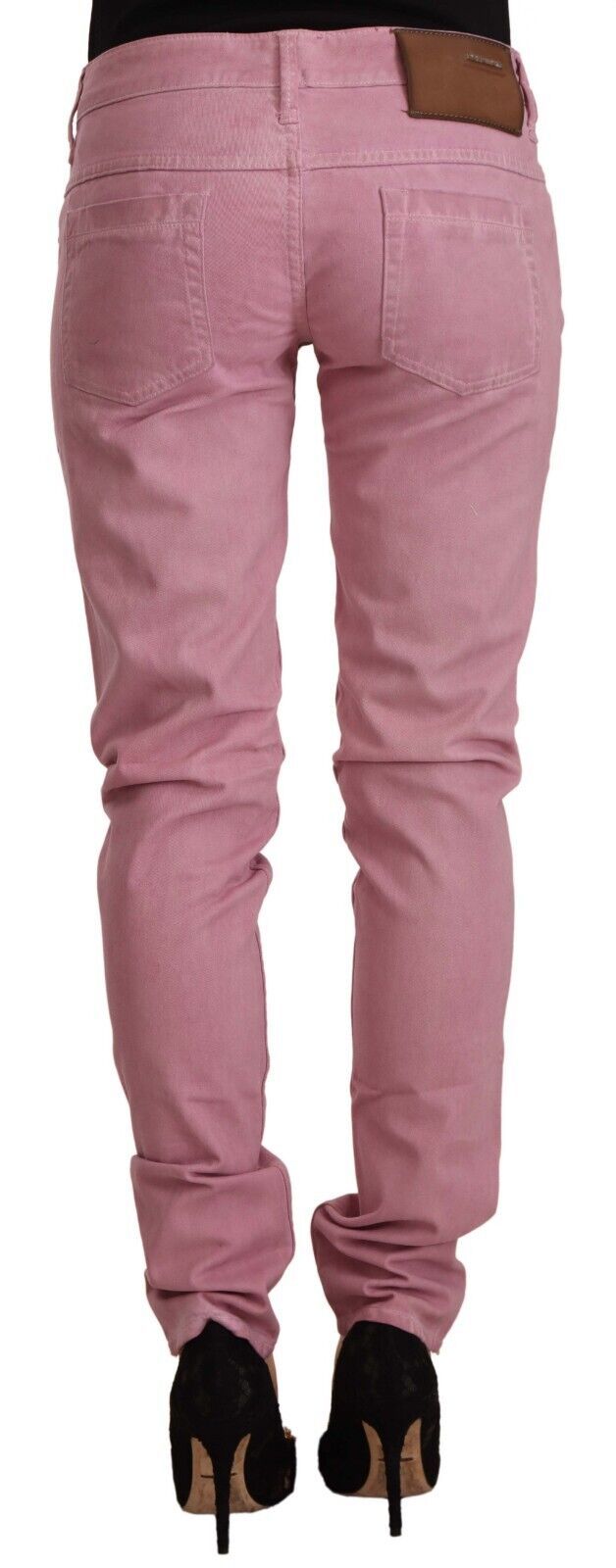 Acht Pink Cotton Slim Fit Damen Denim Skinny Jeans