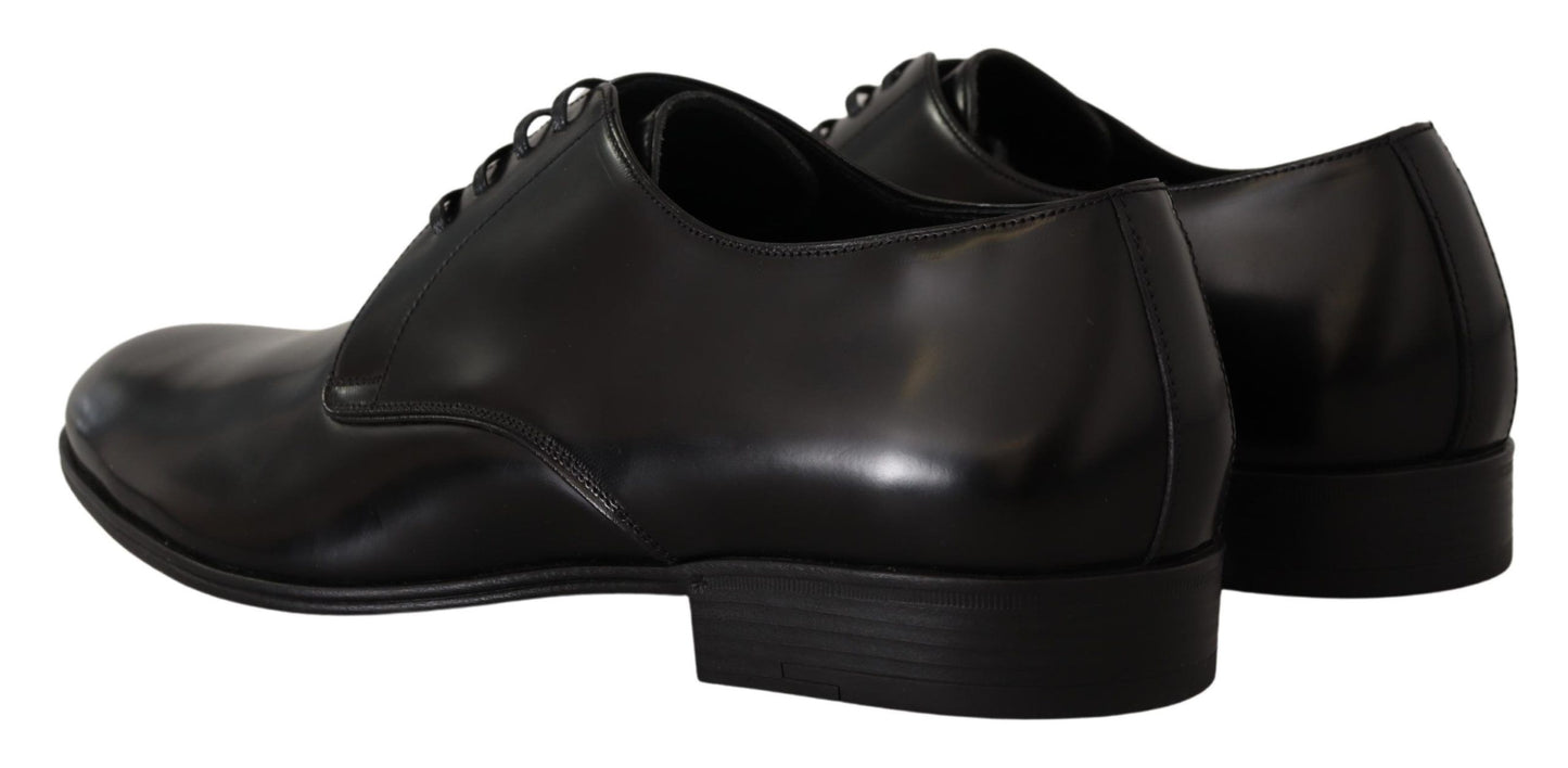 Dolce &amp; Gabbana Black Leather Lace Up Formal Derby Shoes