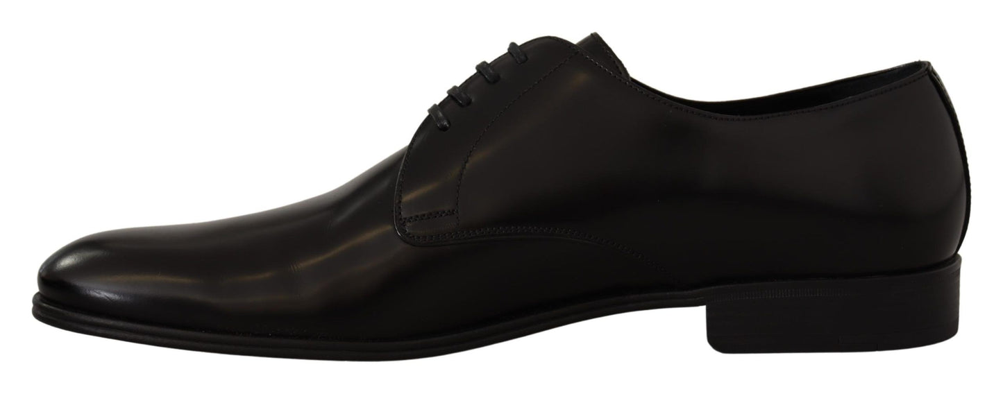 Dolce &amp; Gabbana Black Leather Lace Up Formal Derby Shoes