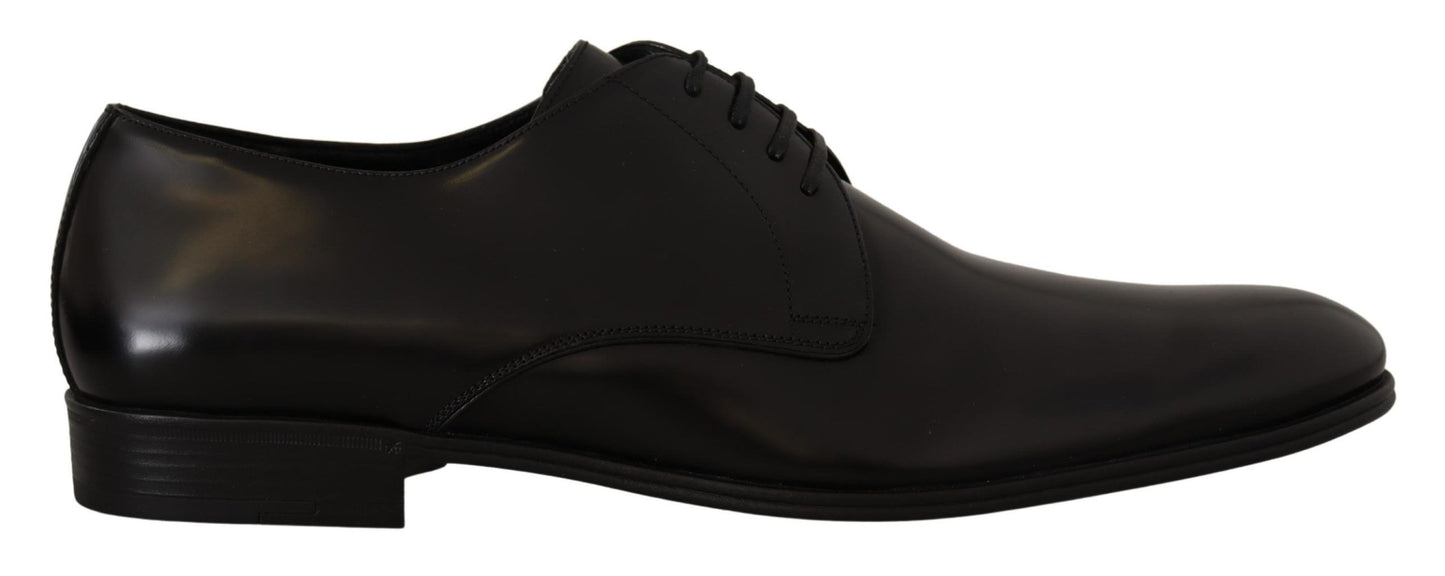 Dolce &amp; Gabbana Black Leather Lace Up Formal Derby Shoes