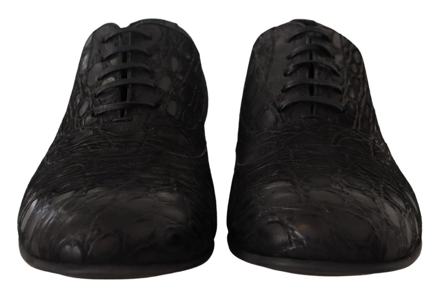 Dolce &amp; Gabbana Black Caiman Leather Mens Oxford Shoes