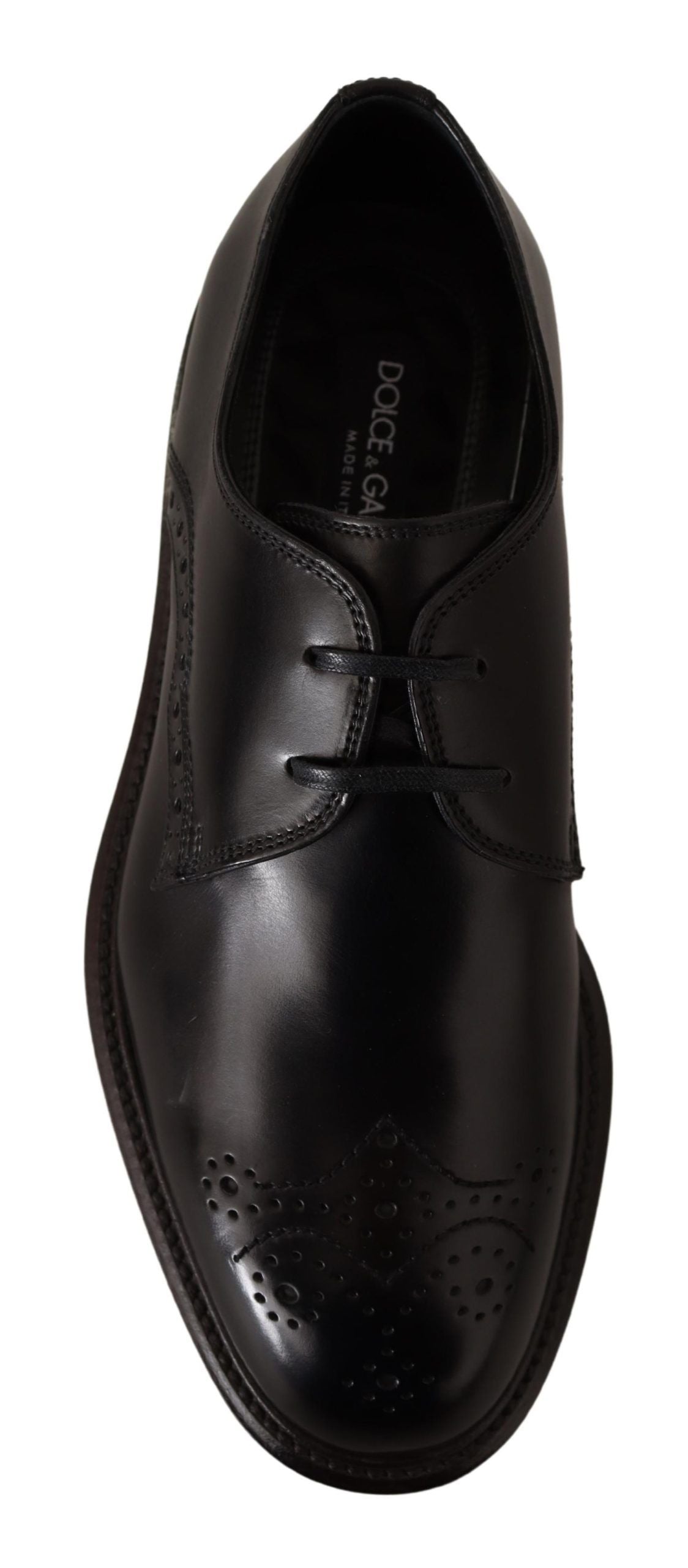 Dolce &amp; Gabbana Black Leather Dress Formal Derby Shoes