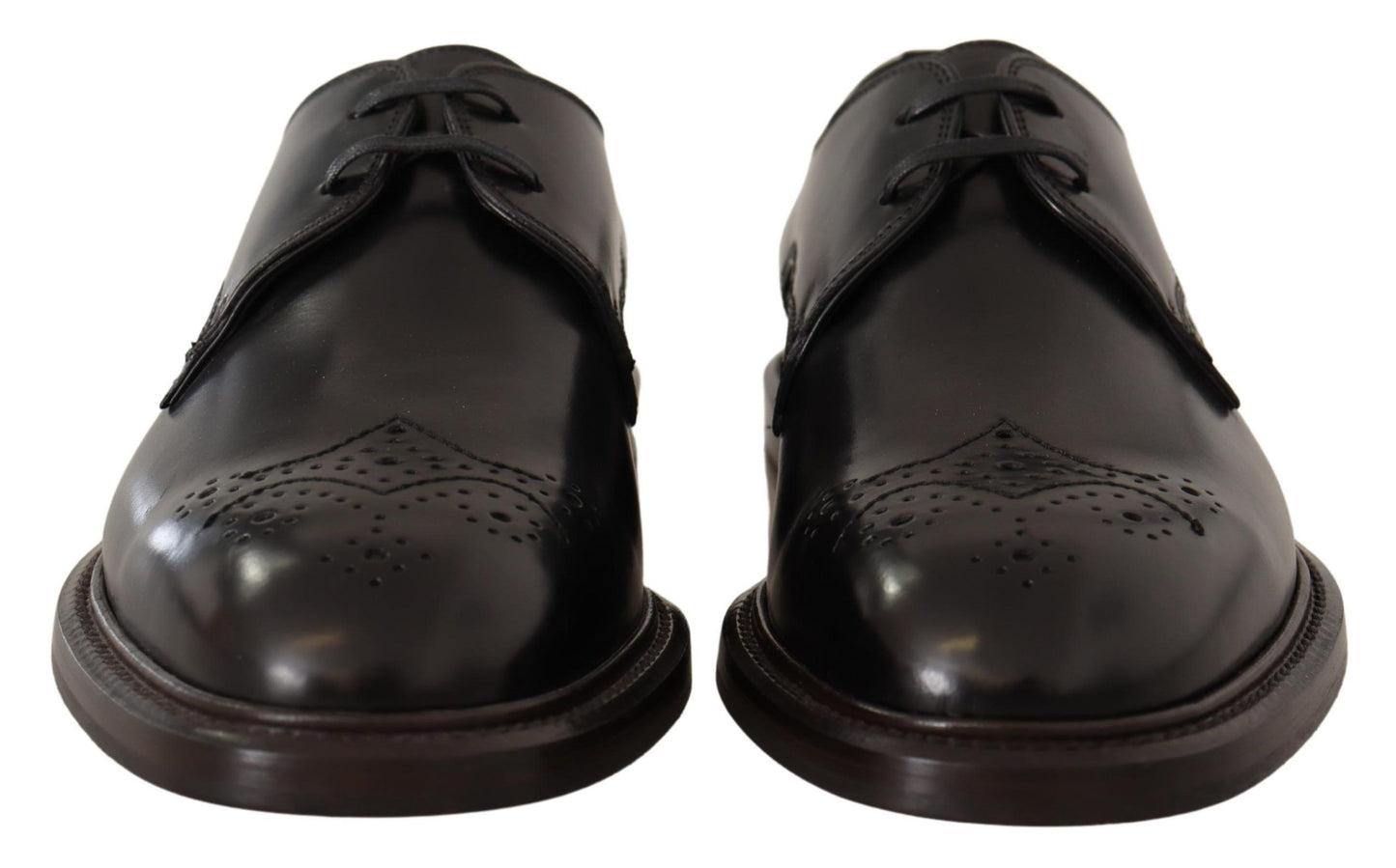 Dolce &amp; Gabbana Black Leather Dress Formal Derby Shoes