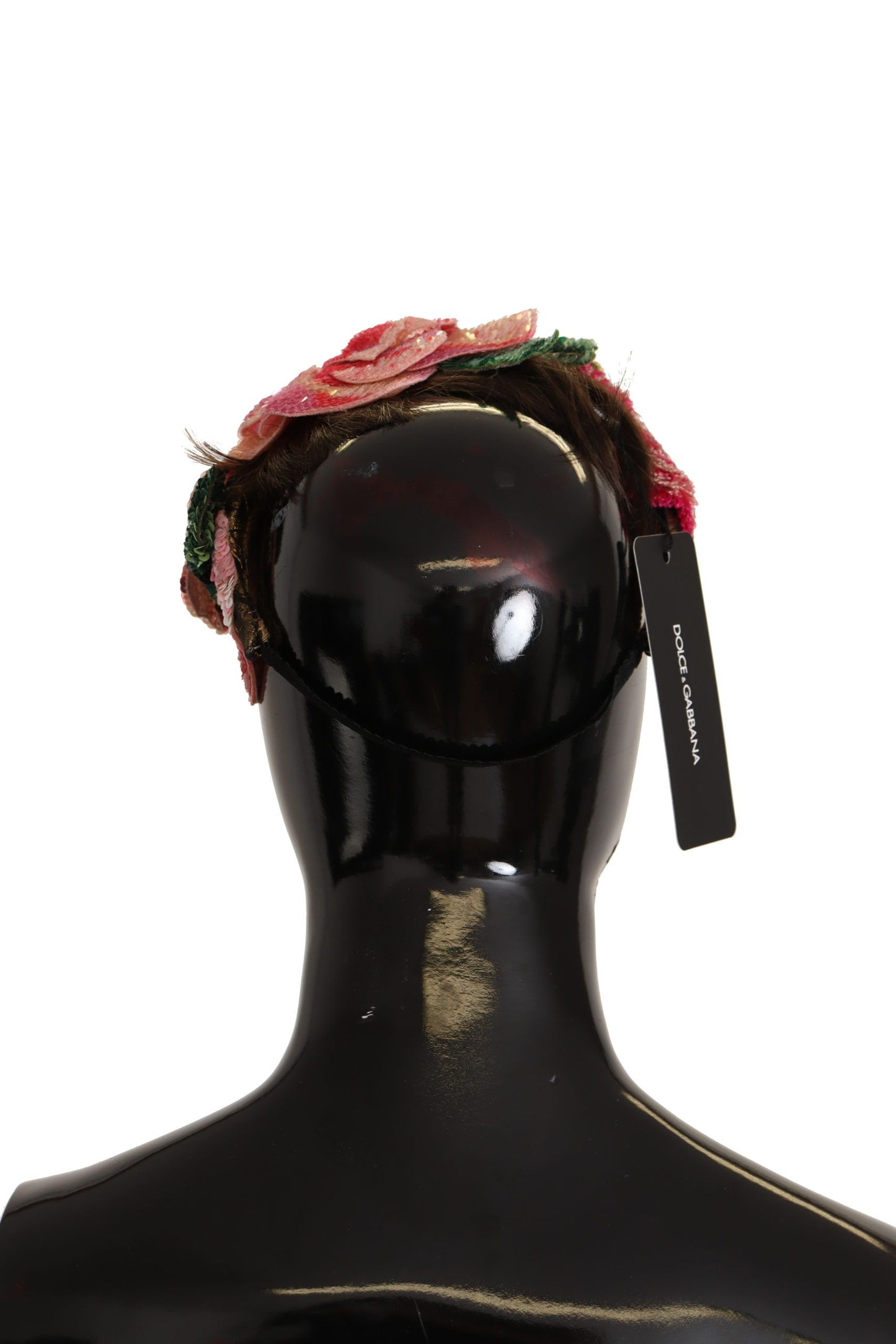 Dolce &amp; Gabbana Multicolor Sequined Lurex Black Hair Headband