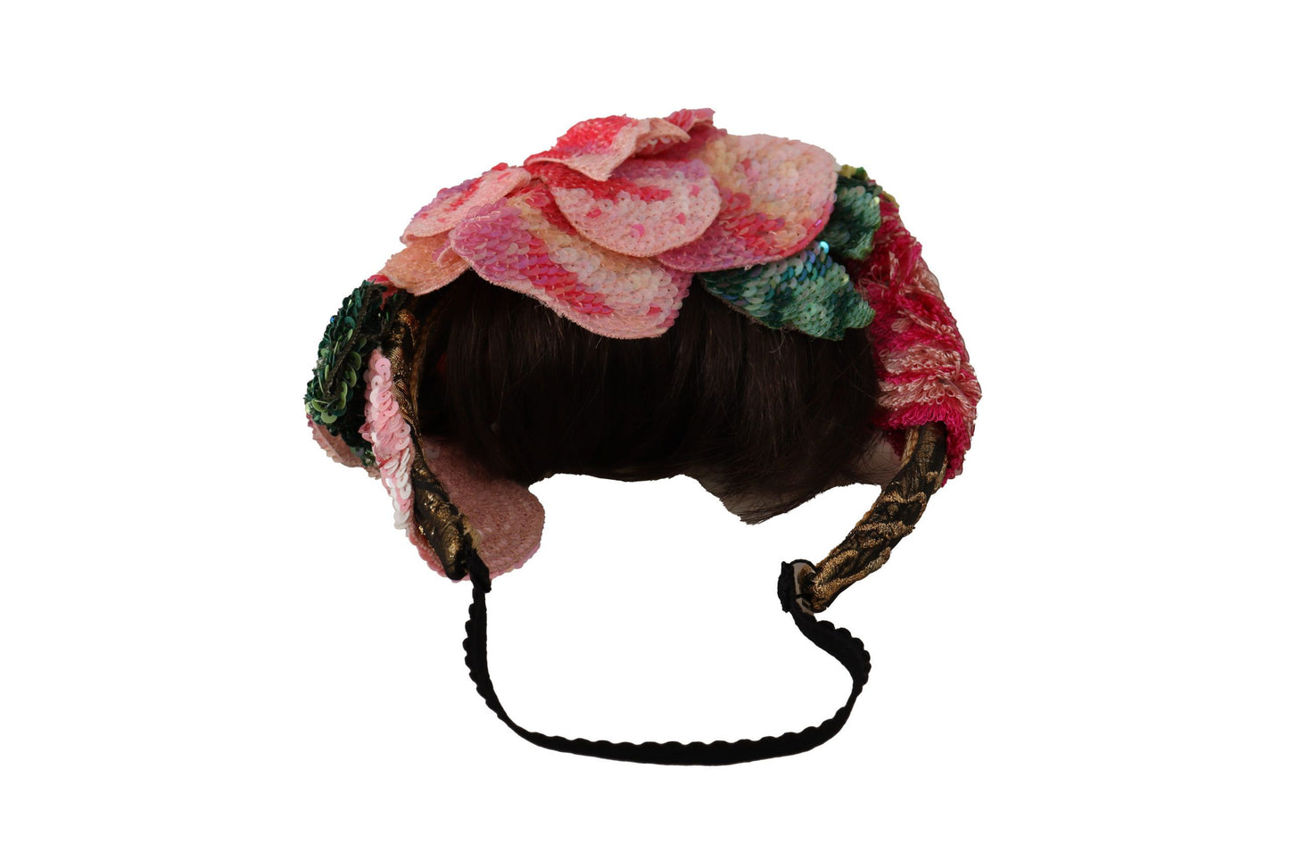 Dolce &amp; Gabbana Multicolor Sequined Lurex Black Hair Headband