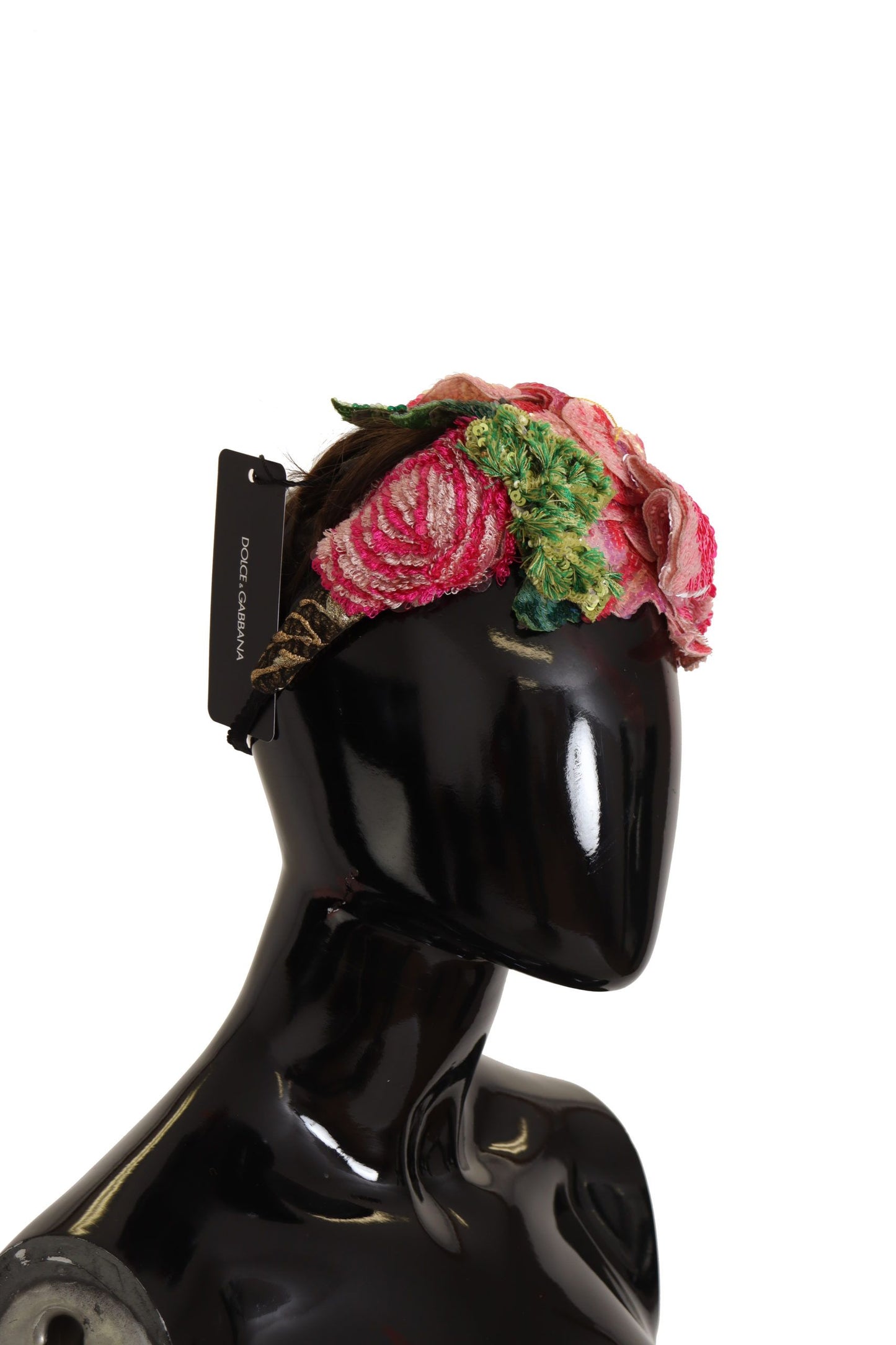 Dolce &amp; Gabbana Multicolor Sequined Lurex Black Hair Headband