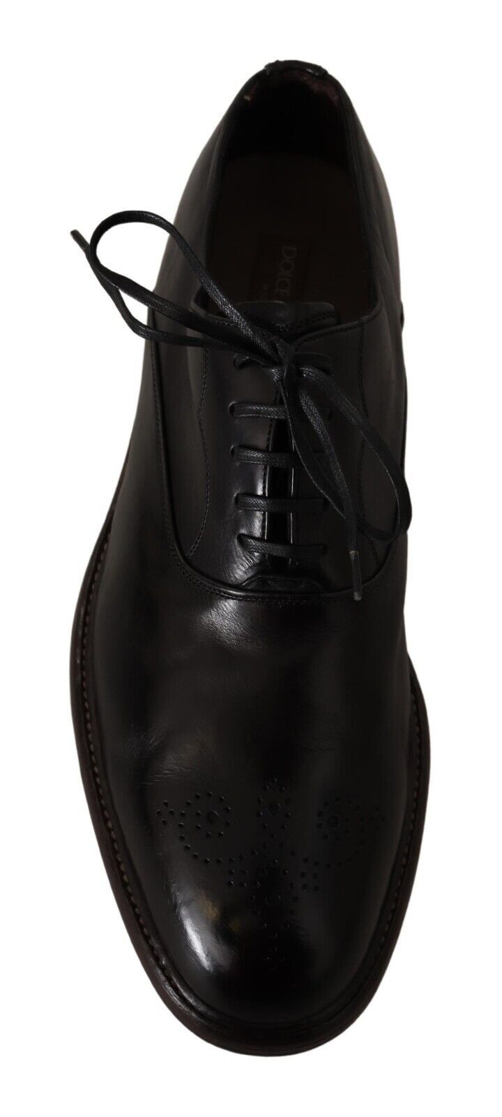 Dolce &amp; Gabbana Black Leather Mens Lace Up Derby Shoes