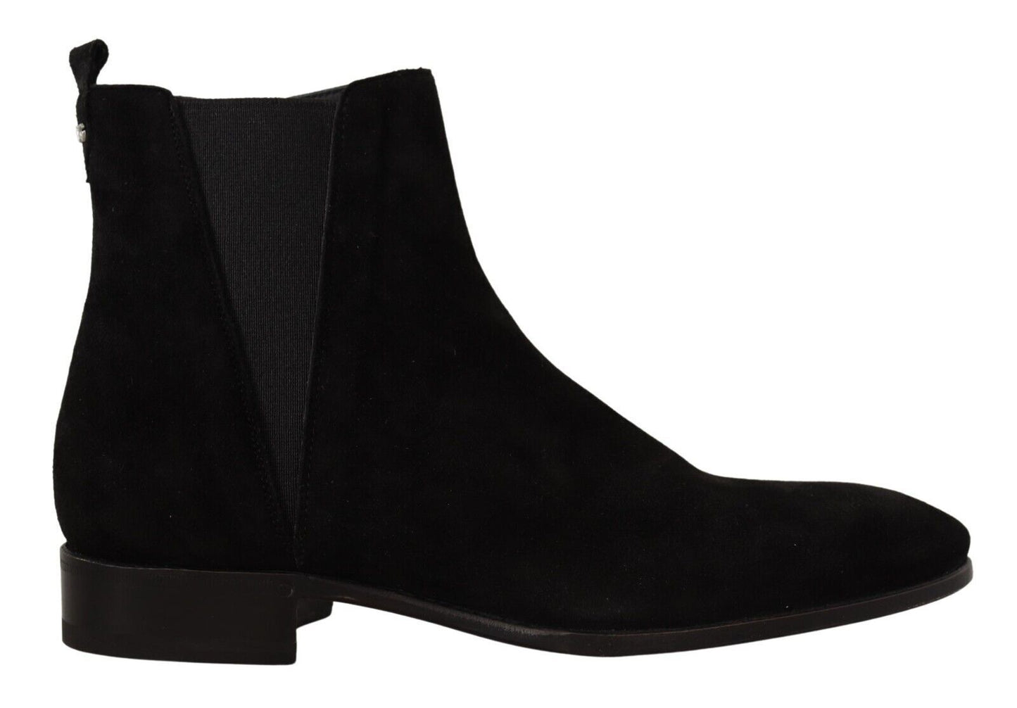 Dolce &amp; Gabbana Black Suede Leather Chelsea Mens Boots Shoes