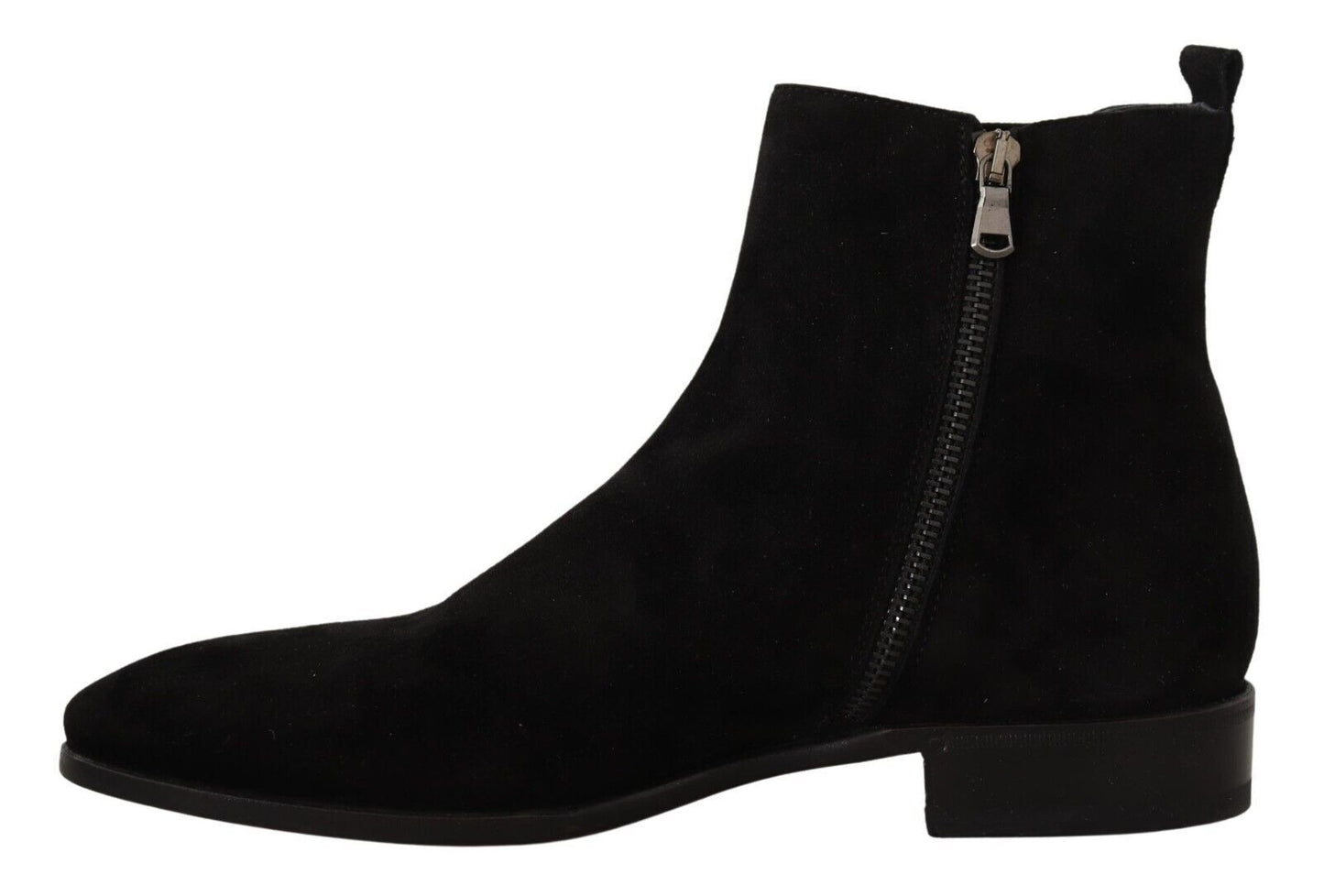 Dolce &amp; Gabbana Black Suede Leather Chelsea Mens Boots Shoes