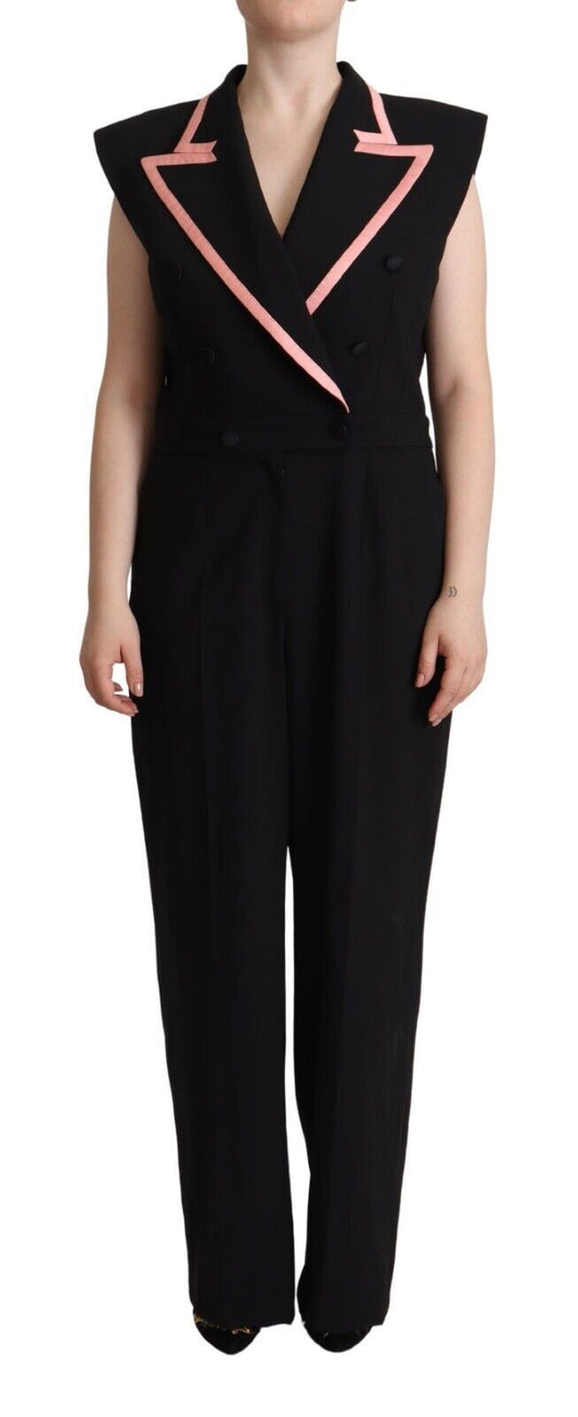 Dolce &amp; Gabbana Black Wool Blend na walang manggas na Jumpsuit Dress