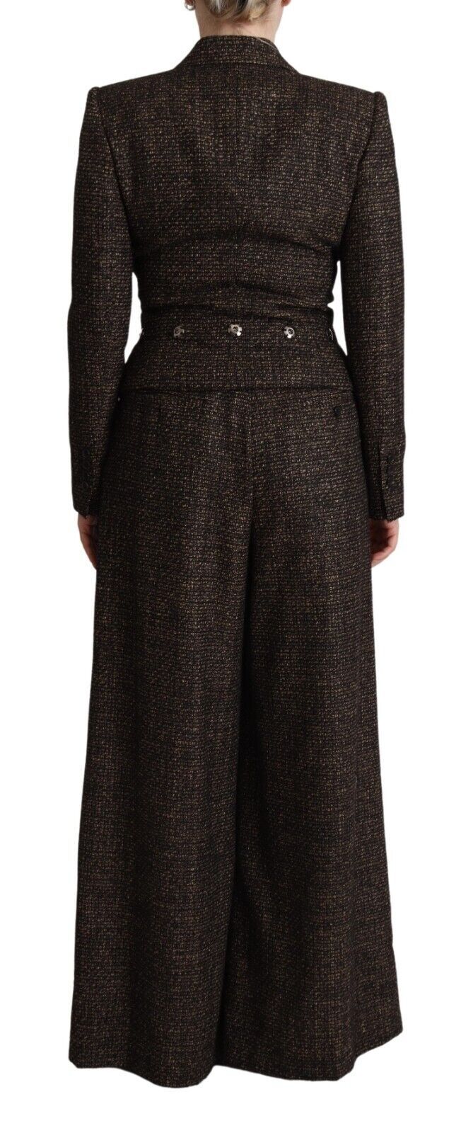 Dolce &amp; Gabbana Dark Brown Wool Single Breasted 2 Pc Jacket Pants