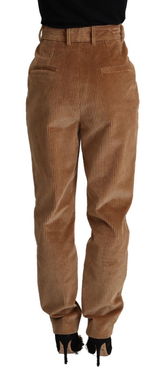 Dolce &amp; Gabbana Brown Cotton Corduroy High Waist Skinny Pants