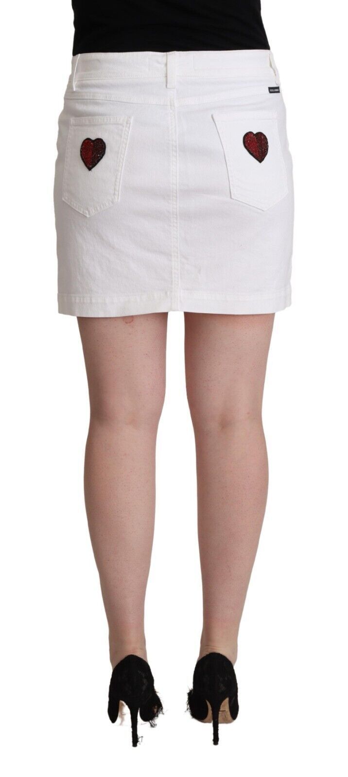 Dolce &amp; Gabbana White Princess Nagpapaganda ng Mini Denim Pencil Cut Skirt