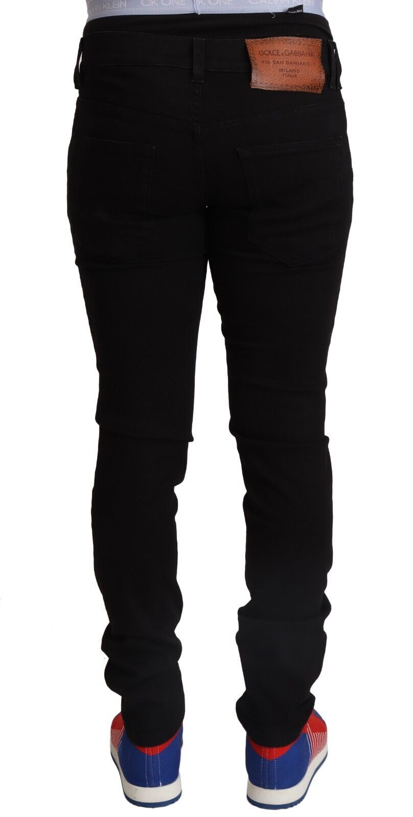 Dolce &amp; Gabbana Black Cotton Skinny Men Denim Slim Fit Jeans