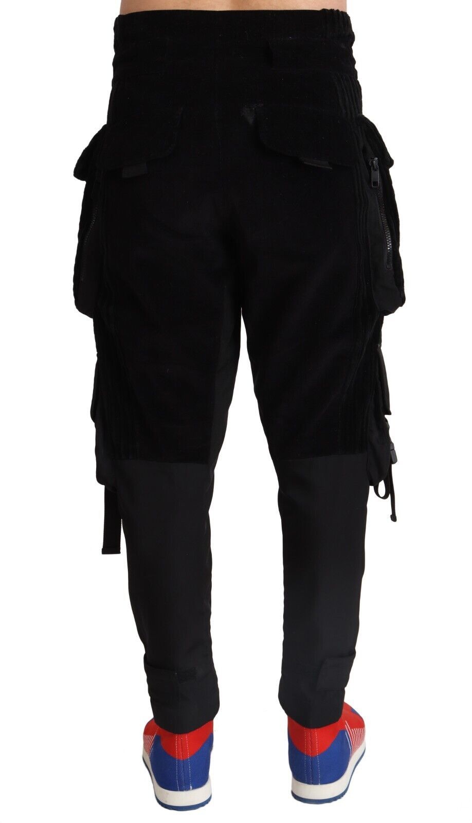 Dolce &amp; Gabbana Black Cotton Skinny Corduroy Cargo Pants