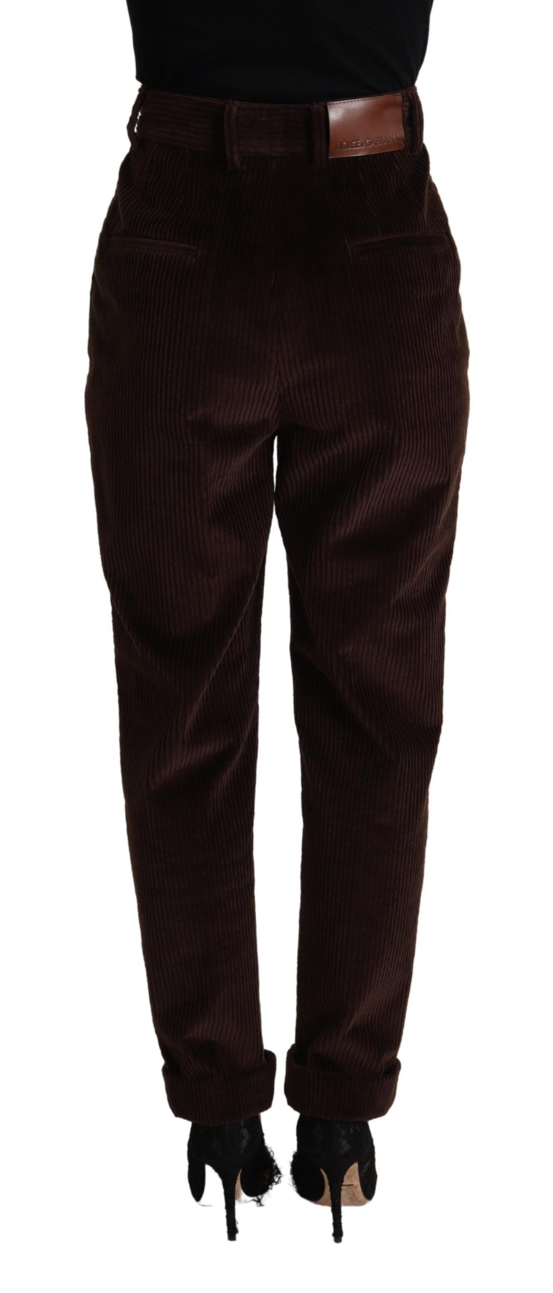 Dolce &amp; Gabbana Bordeaux Corduroy Cotton Trouser Tapered Pants