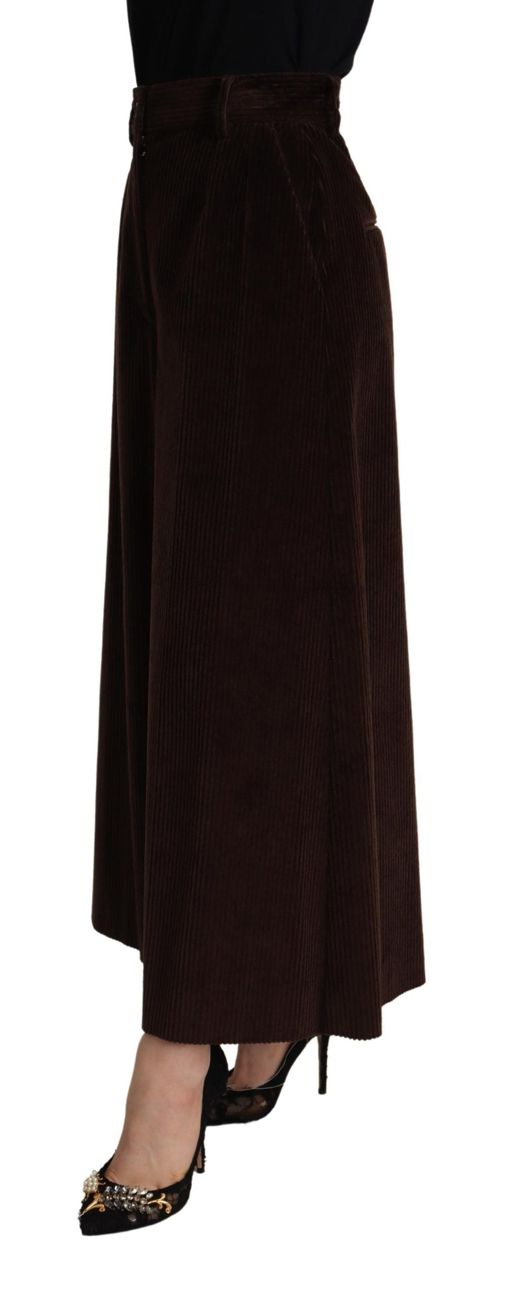 Dolce &amp; Gabbana Bordeaux Corduroy Cotton Trouser Wide Leg Pantalon