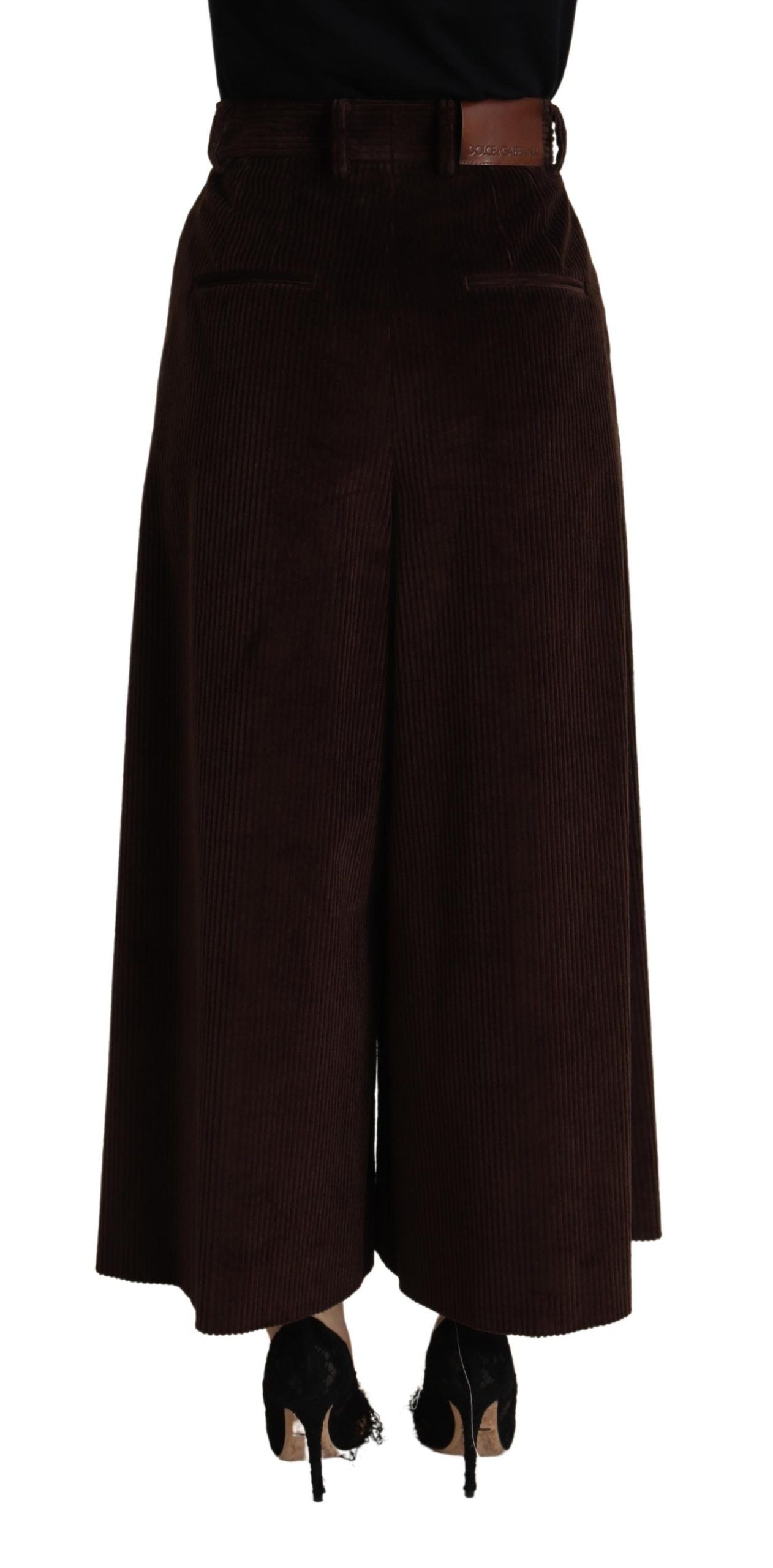 Dolce &amp; Gabbana Bordeaux Corduroy Cotton Trouser Wide Leg Pantalon