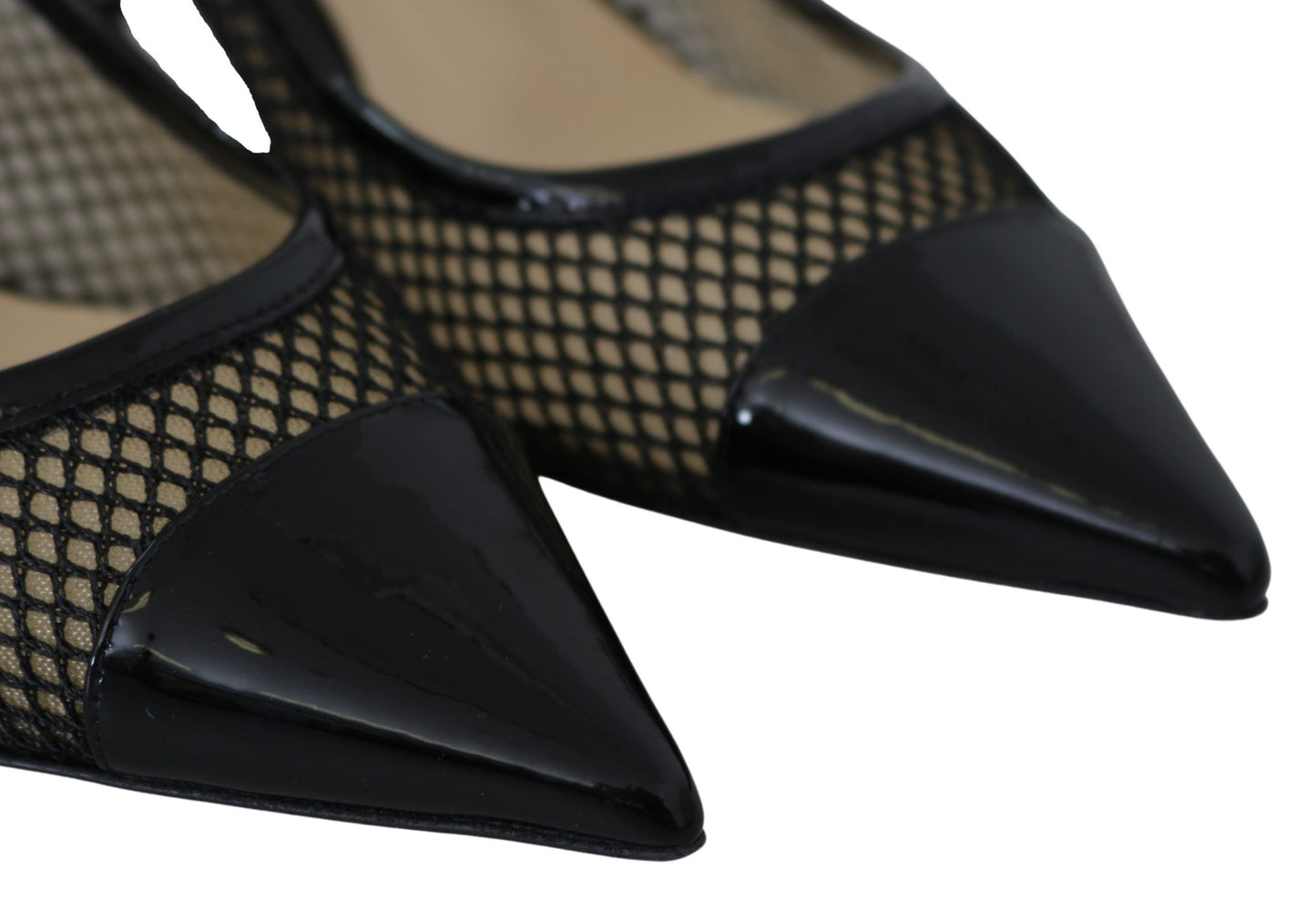 Jimmy Choo Black Mesh at Leather Amika 50 Pumps