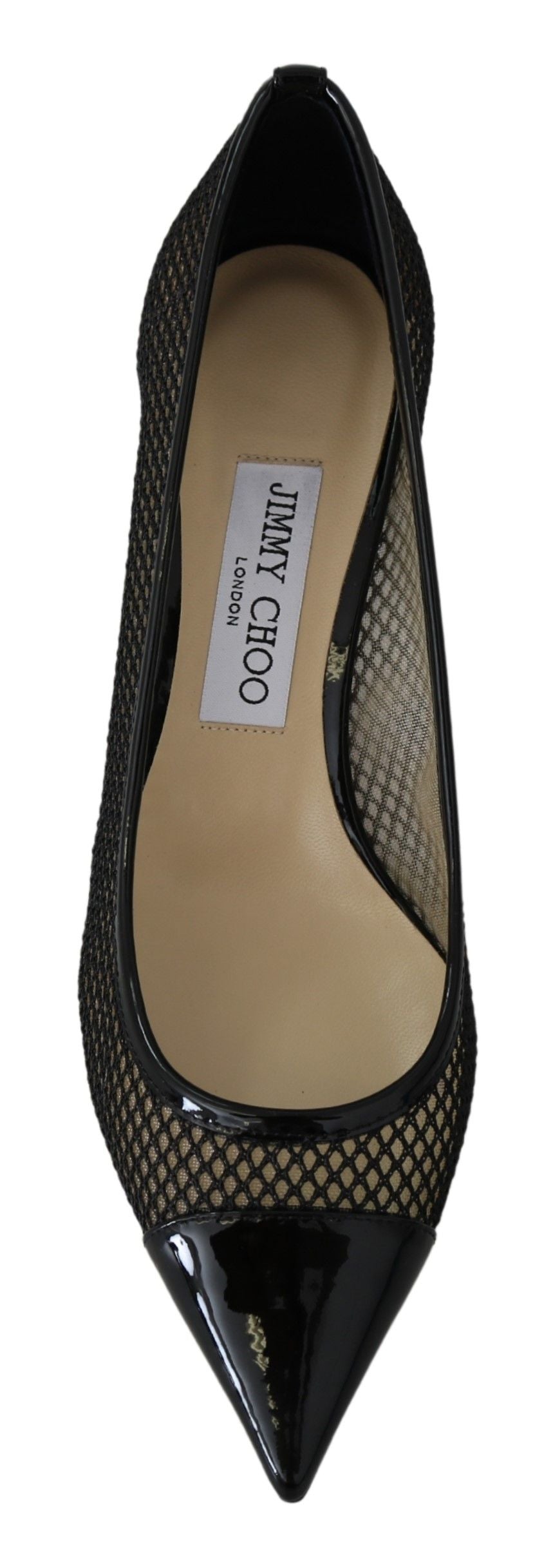 Jimmy Choo Black Mesh at Leather Amika 50 Pumps