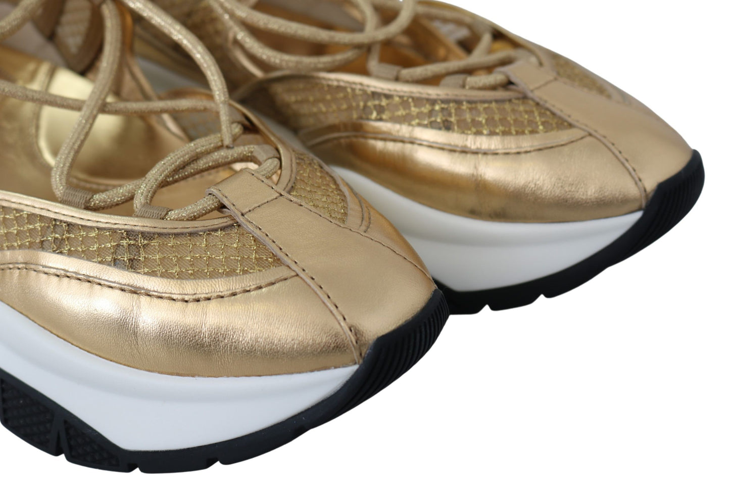 Jimmy Choo Michigan-Sneaker aus goldfarbenem Mesh-Leder