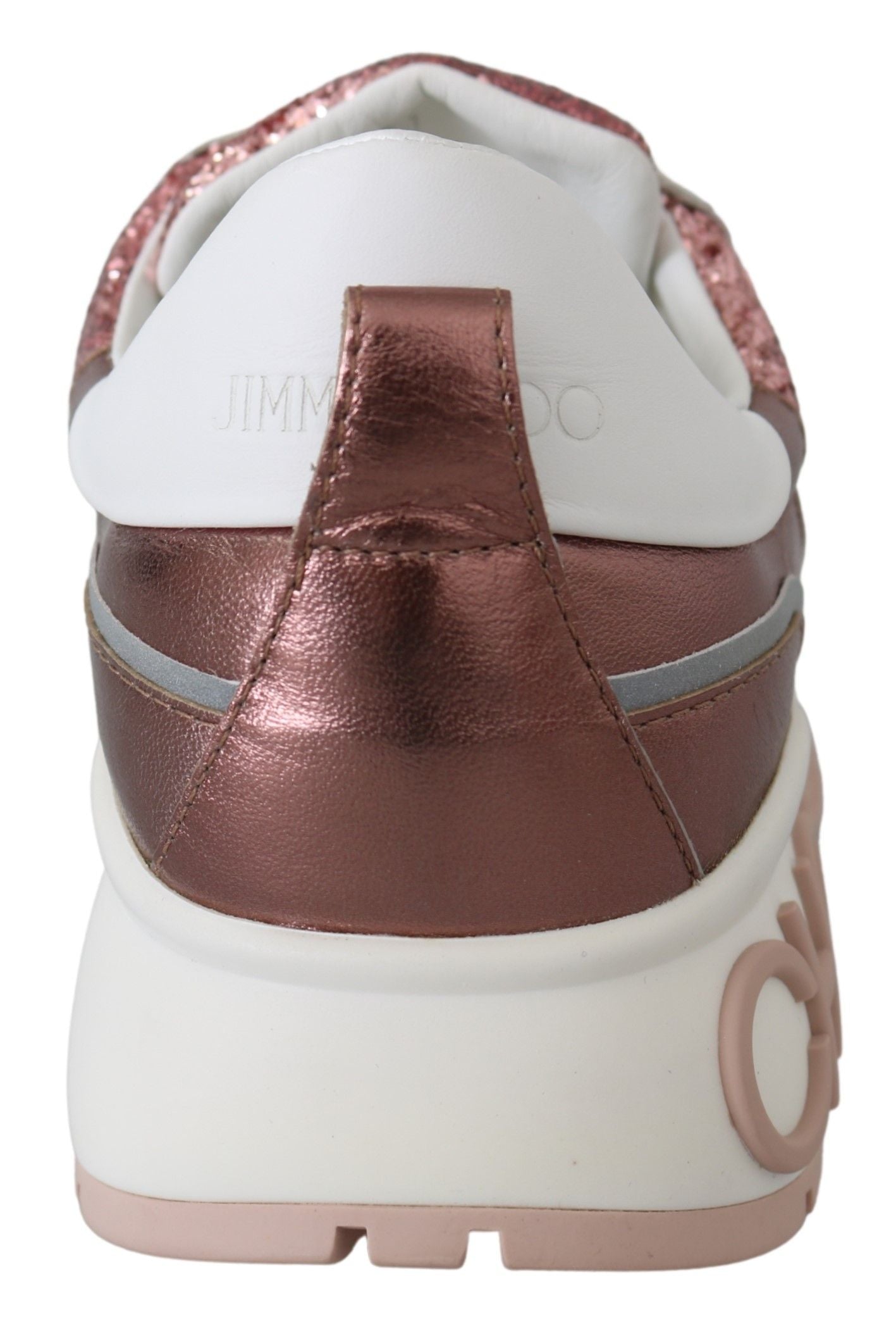 Rosa Candyfloss-Leder-Raine-Sneaker von Jimmy Choo