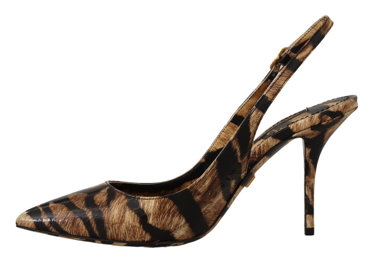 Dolce &amp; Gabbana Brown Slingbacks Leather Tiger Shoes