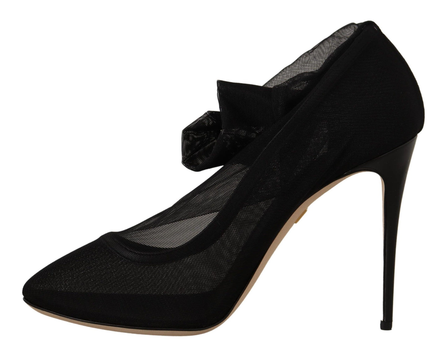 Dolce &amp; Gabbana Schwarze Stretch-Tüll-Stretch-Stiefelschuhe