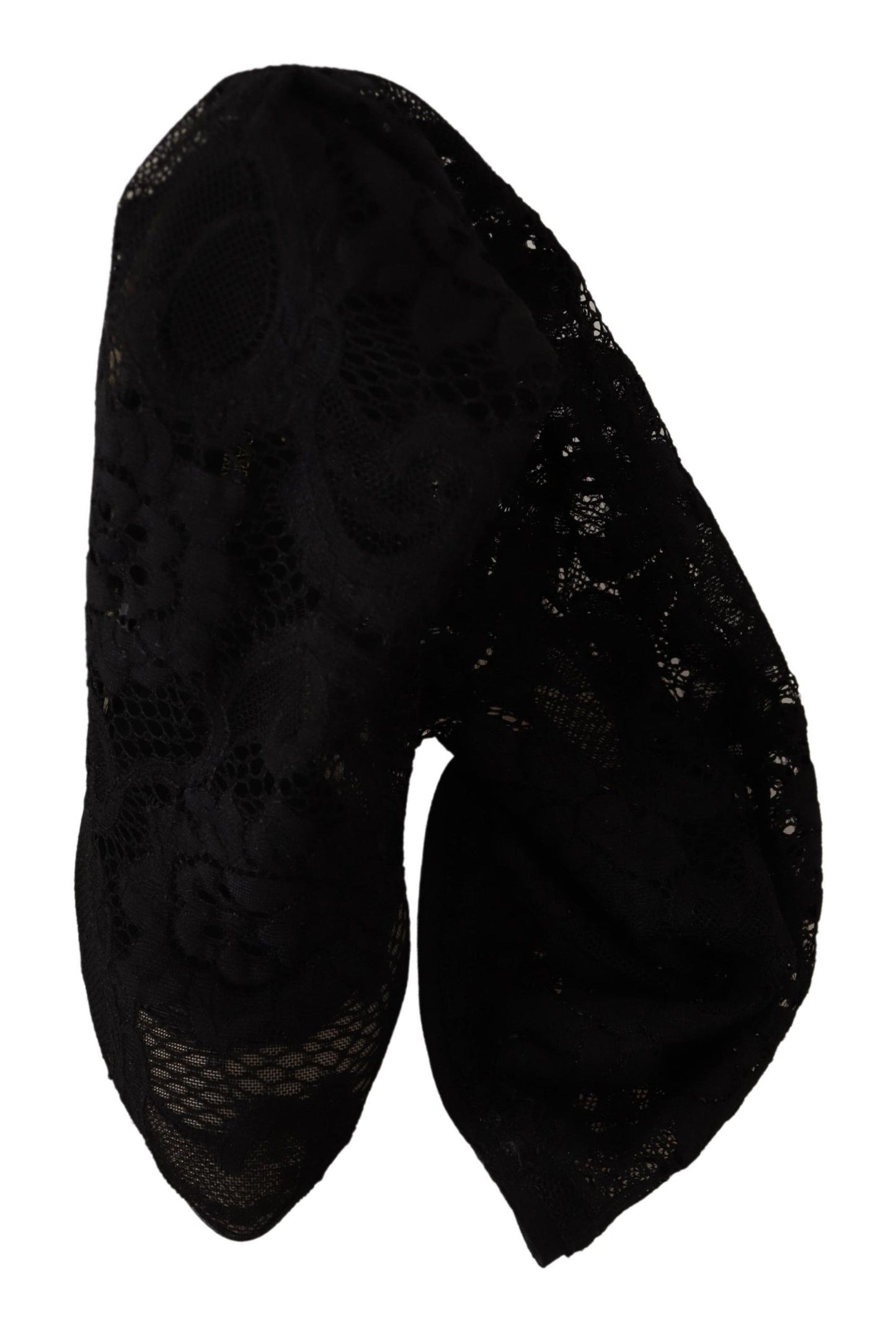 Dolce &amp; Gabbana Black Stretch Socks Taormina Lace Boots Shoes