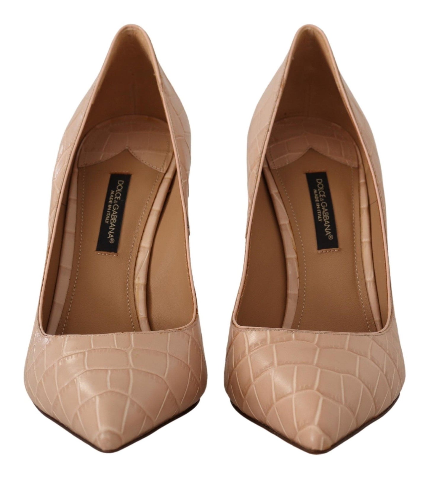 Dolce &amp; Gabbana Beige Leather Bellucci Heels Pumps Shoes