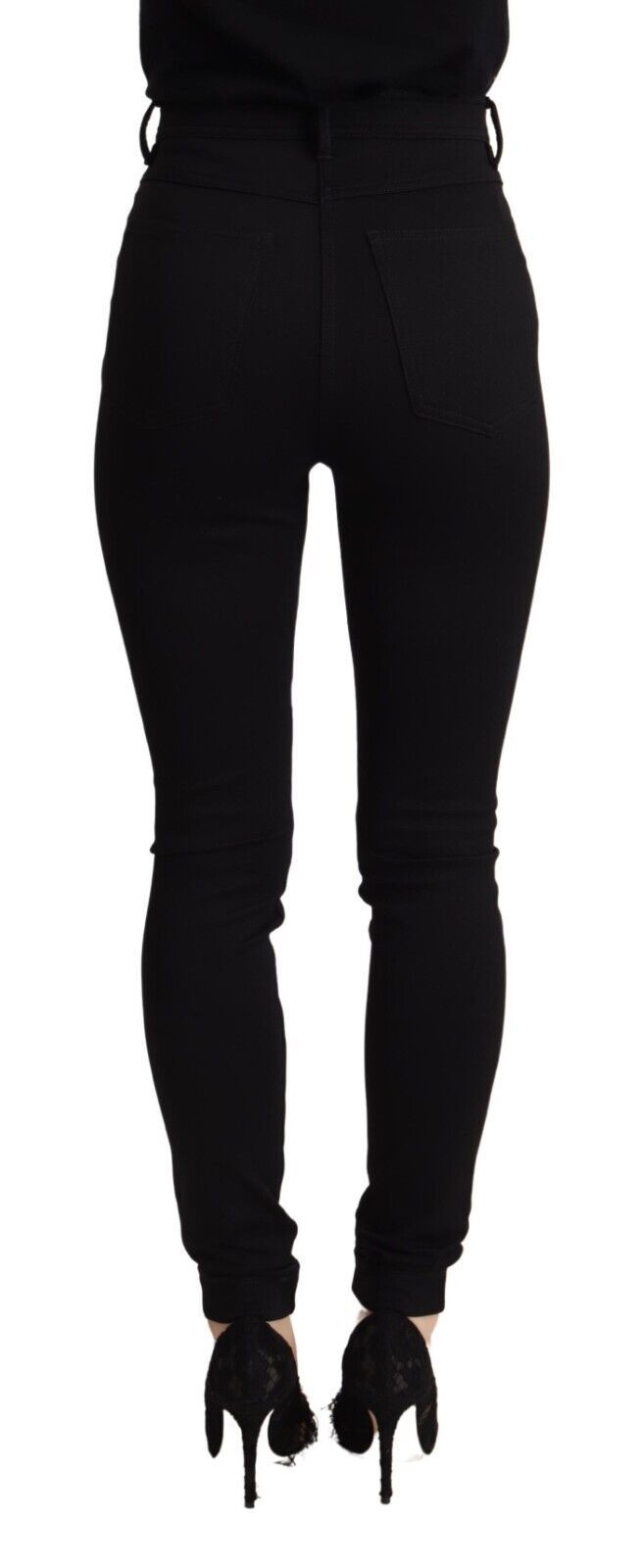 Dolce &amp; Gabbana Black High Waist Skinny Slim Fit Pants