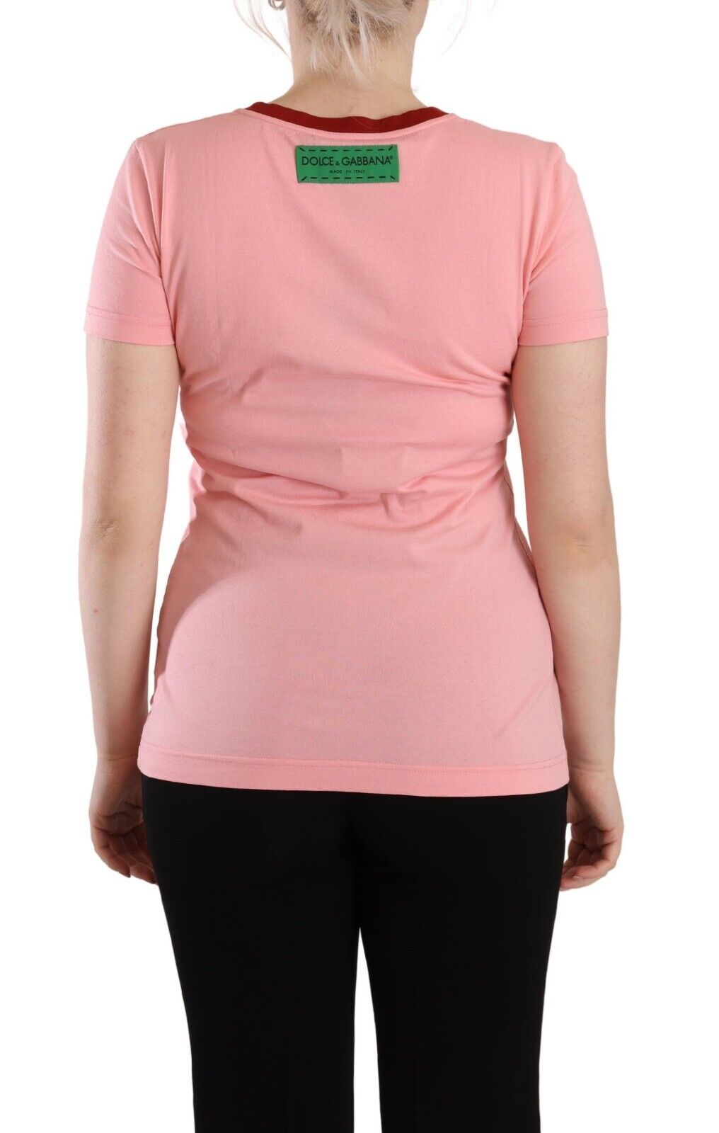 Dolce &amp; Gabbana Pink Cotton Short Sleeves Crewneck T-shirt Top