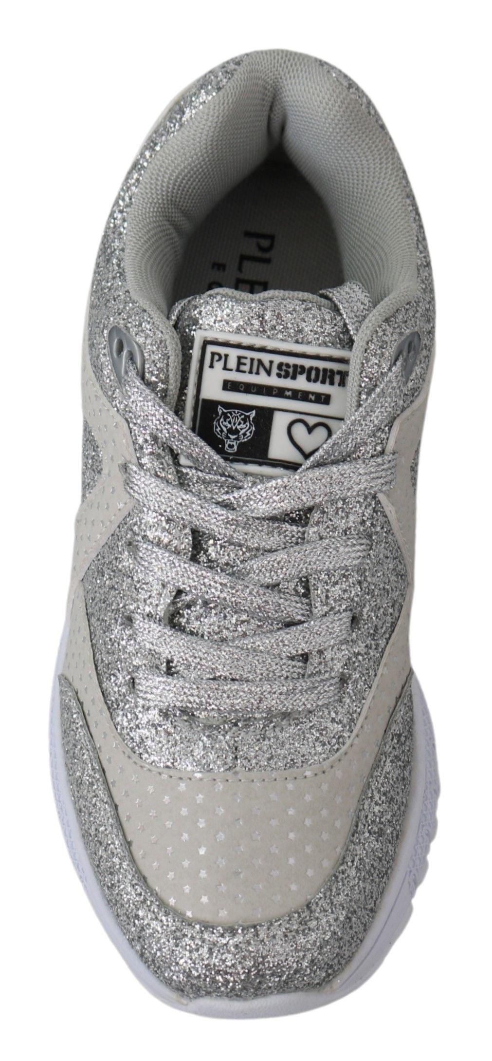 Plein Sport Silver Polyester Runner Jasmines Sneakers Schuhe