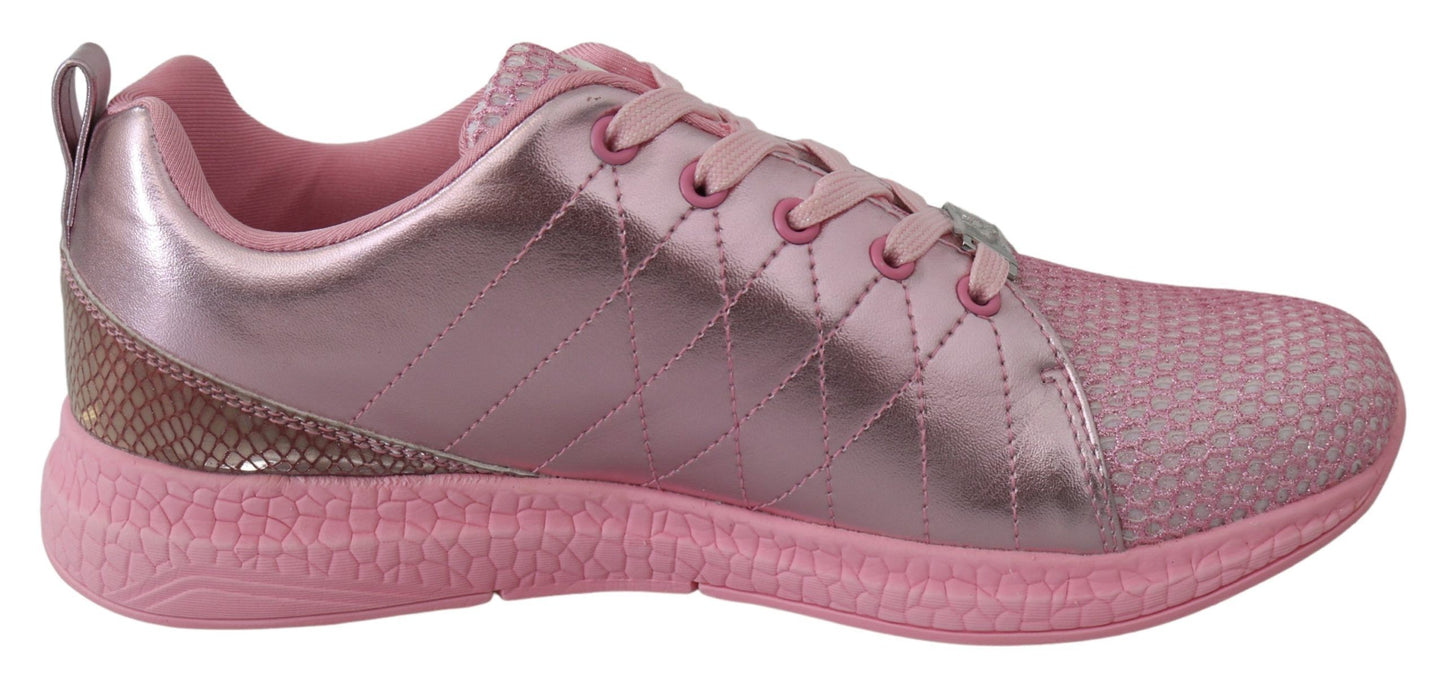 Plein Sport Pink Blush Polyester Runner Gisella Sneakers Schuhe