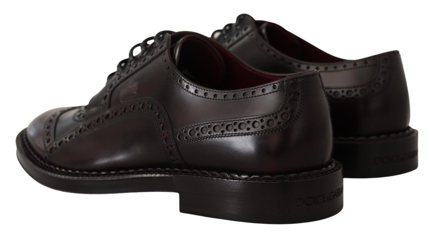 Dolce &amp; Gabbana Lila Leder-Oxford-Wingtip-Formelle Schuhe