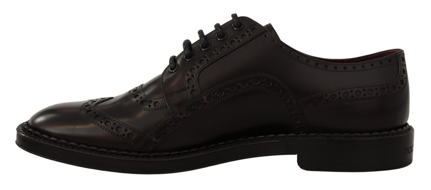 Dolce &amp; Gabbana Lila Leder-Oxford-Wingtip-Formelle Schuhe