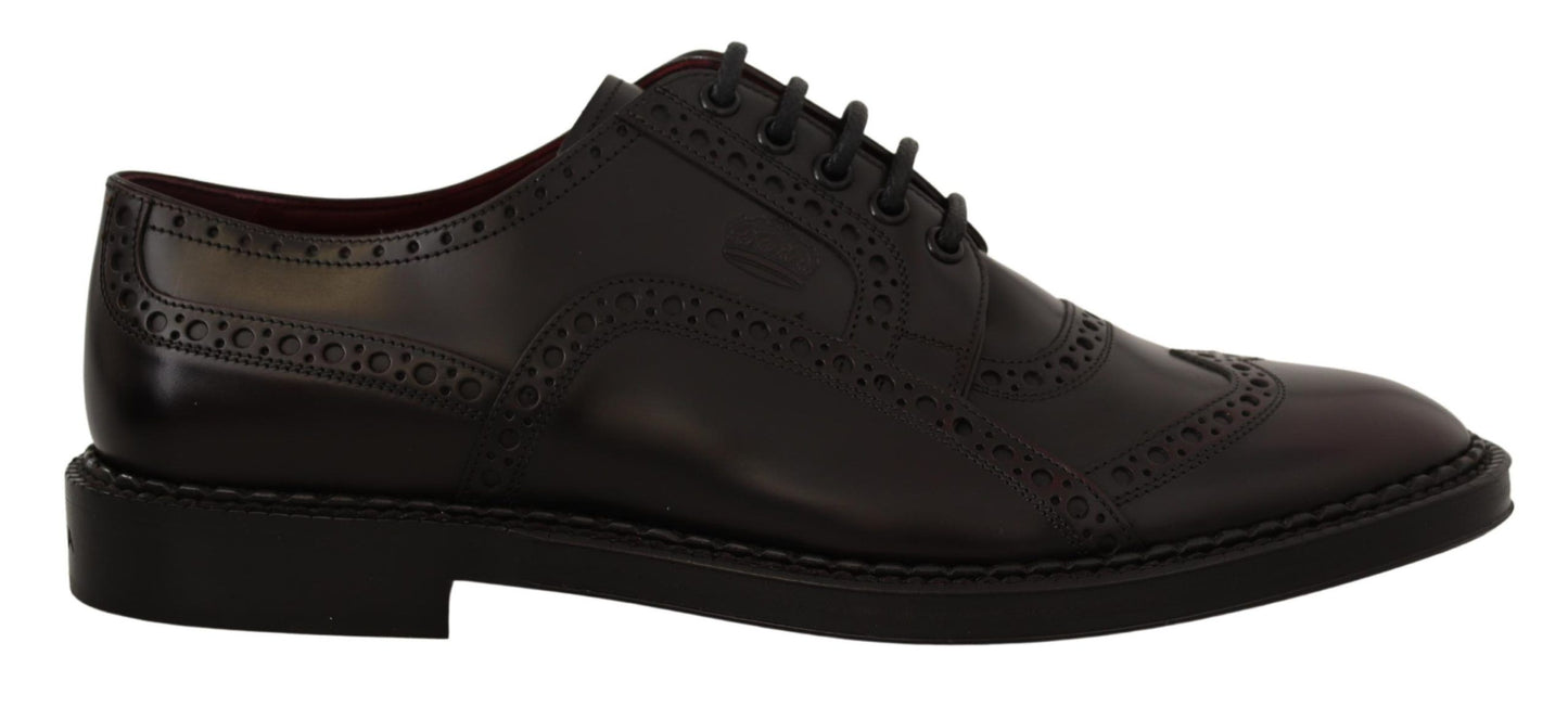 Dolce &amp; Gabbana Purple Leather Oxford Wingtip Formal Shoes