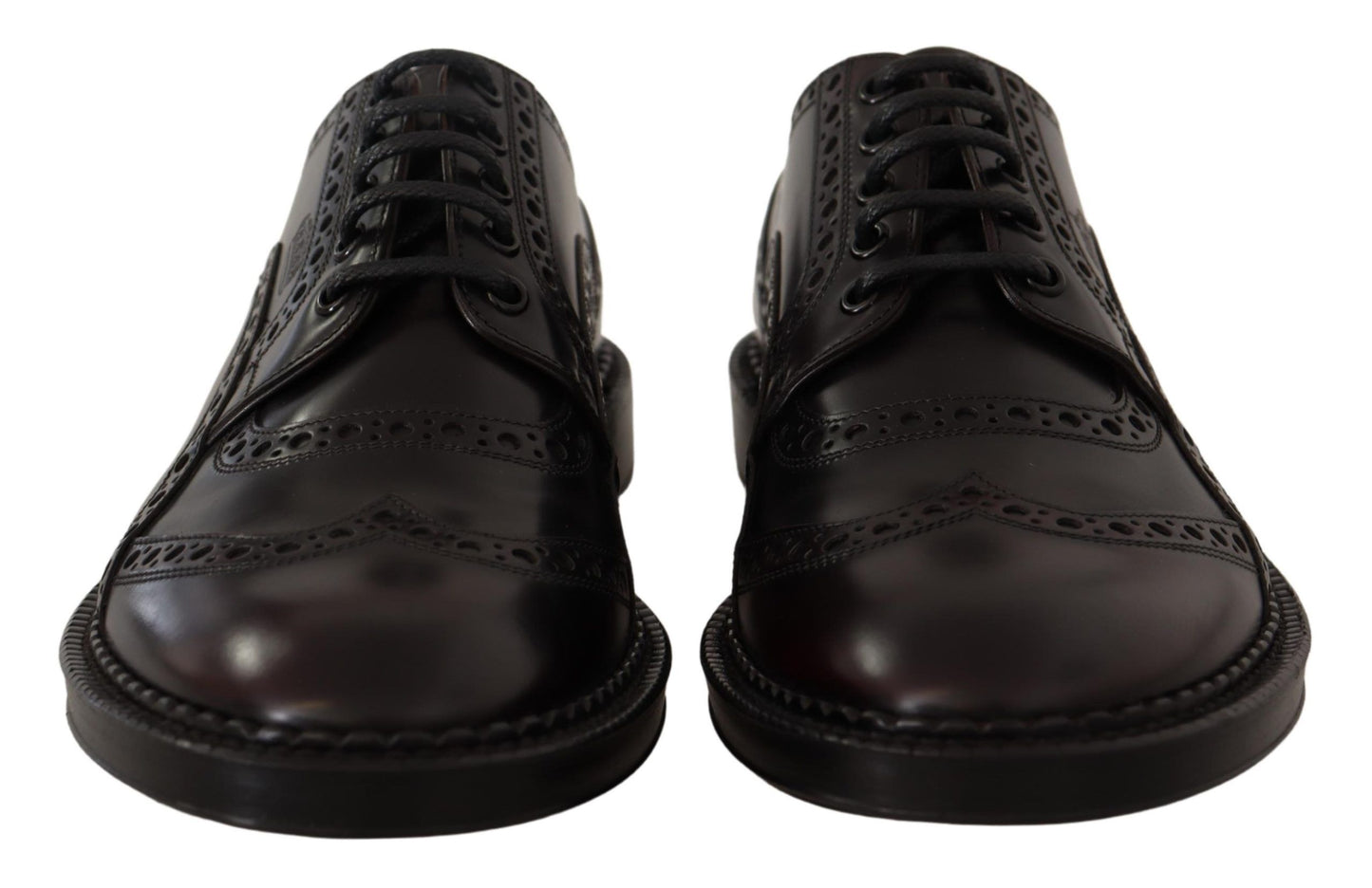 Dolce &amp; Gabbana Purple Leather Oxford Wingtip Formal Shoes