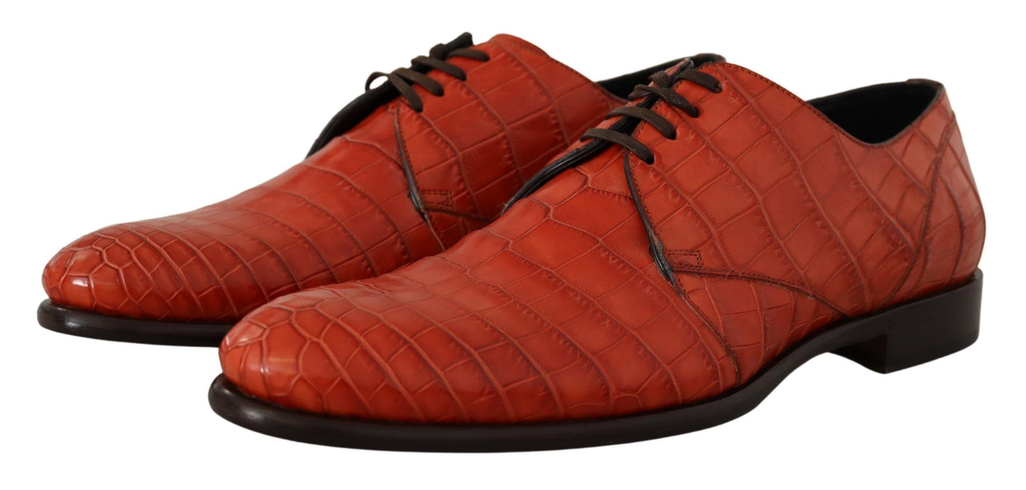 Dolce &amp; Gabbana Orange Exotic Leather Dress Derby Shoes