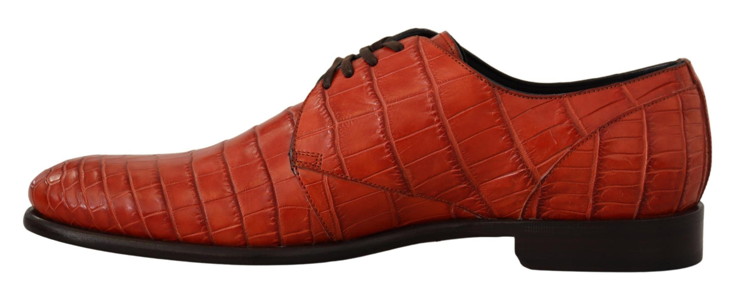 Dolce &amp; Gabbana Orange Exotic Leather Dress Derby Shoes