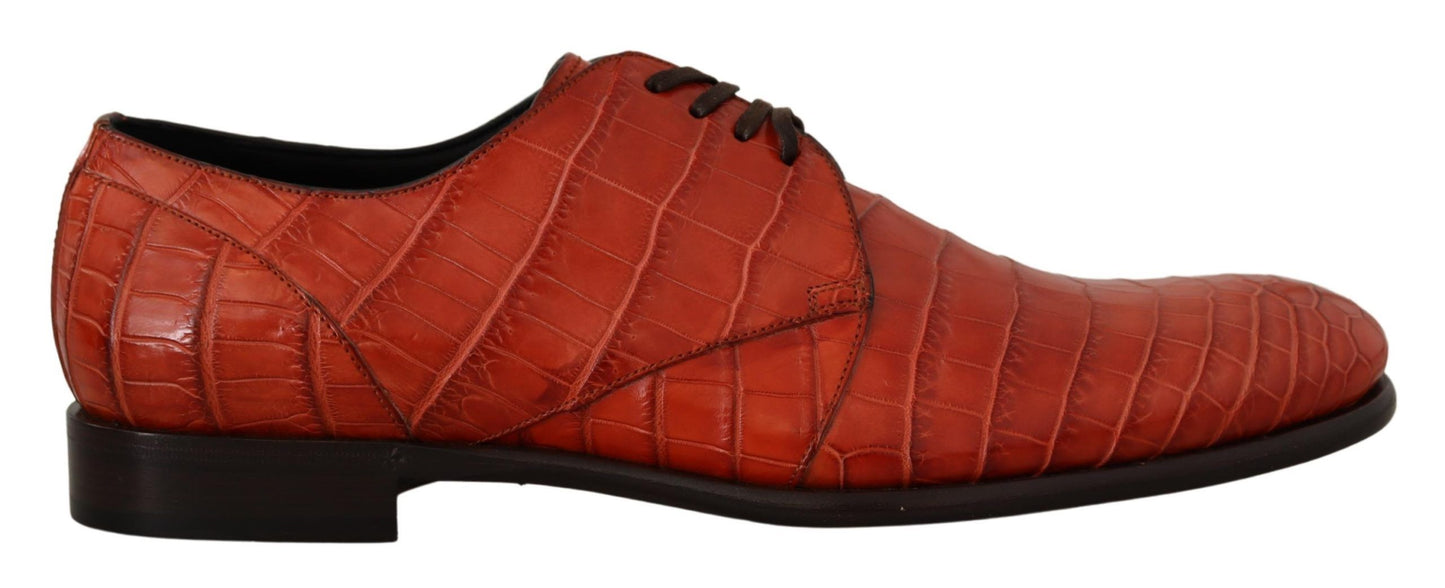 Dolce &amp; Gabbana Orange Exotic Leather Dress Derby Shoes