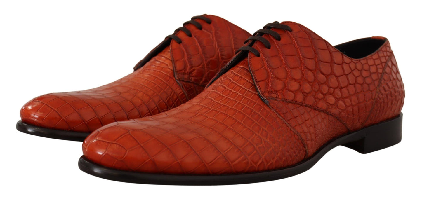 Dolce &amp; Gabbana Orange Exotic Leather Dress Derby Shoes