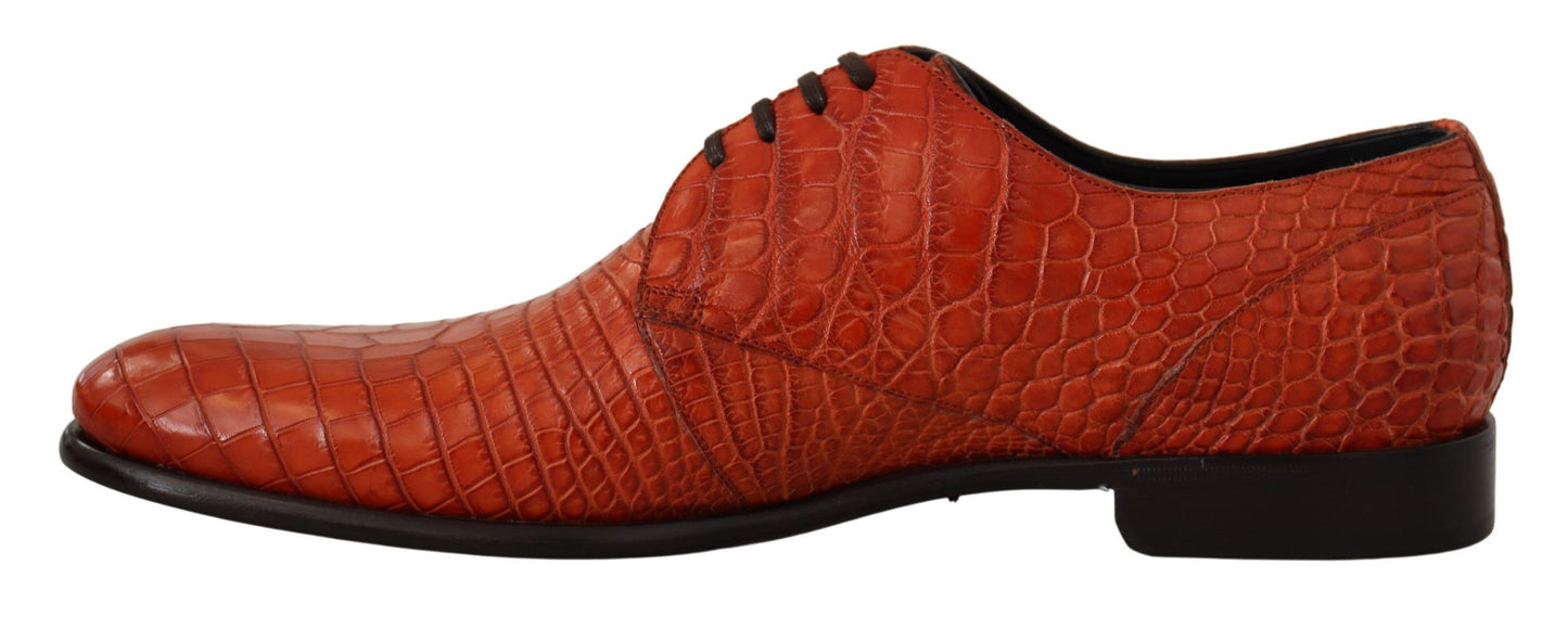 Dolce &amp; Gabbana Orange Exotic Leather Dress Derby Shoes