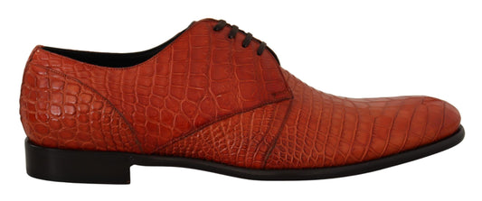 Dolce &amp; Gabbana Orange Exotic Leather Dress Derby Shoes