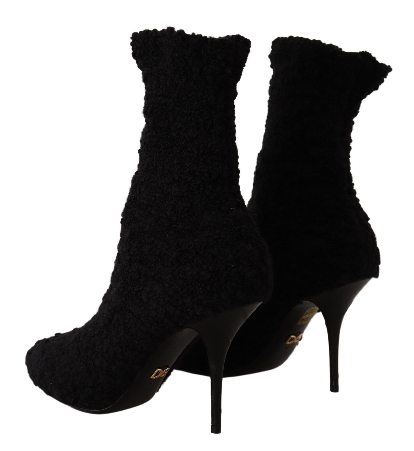 Dolce &amp; Gabbana Black Stiletto Heels Mid Calf Women Boots