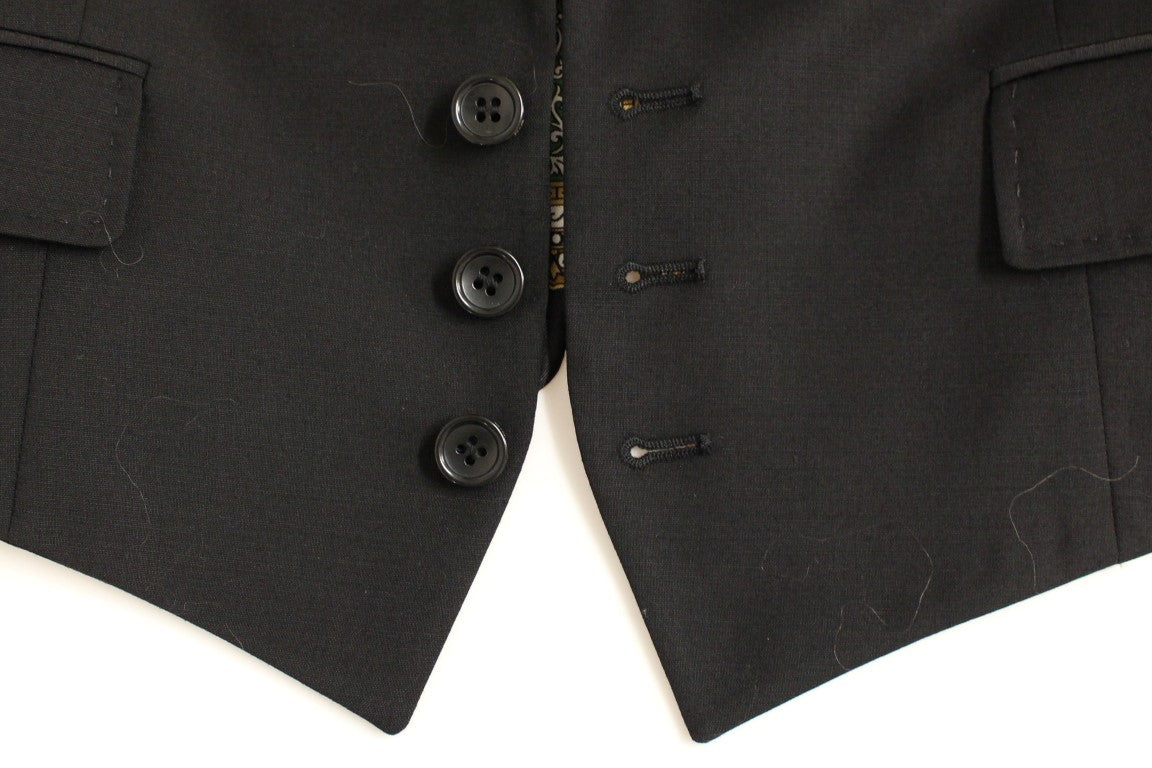 Dolce &amp; Gabbana Black Silk Scarf Back Blazer Jacket